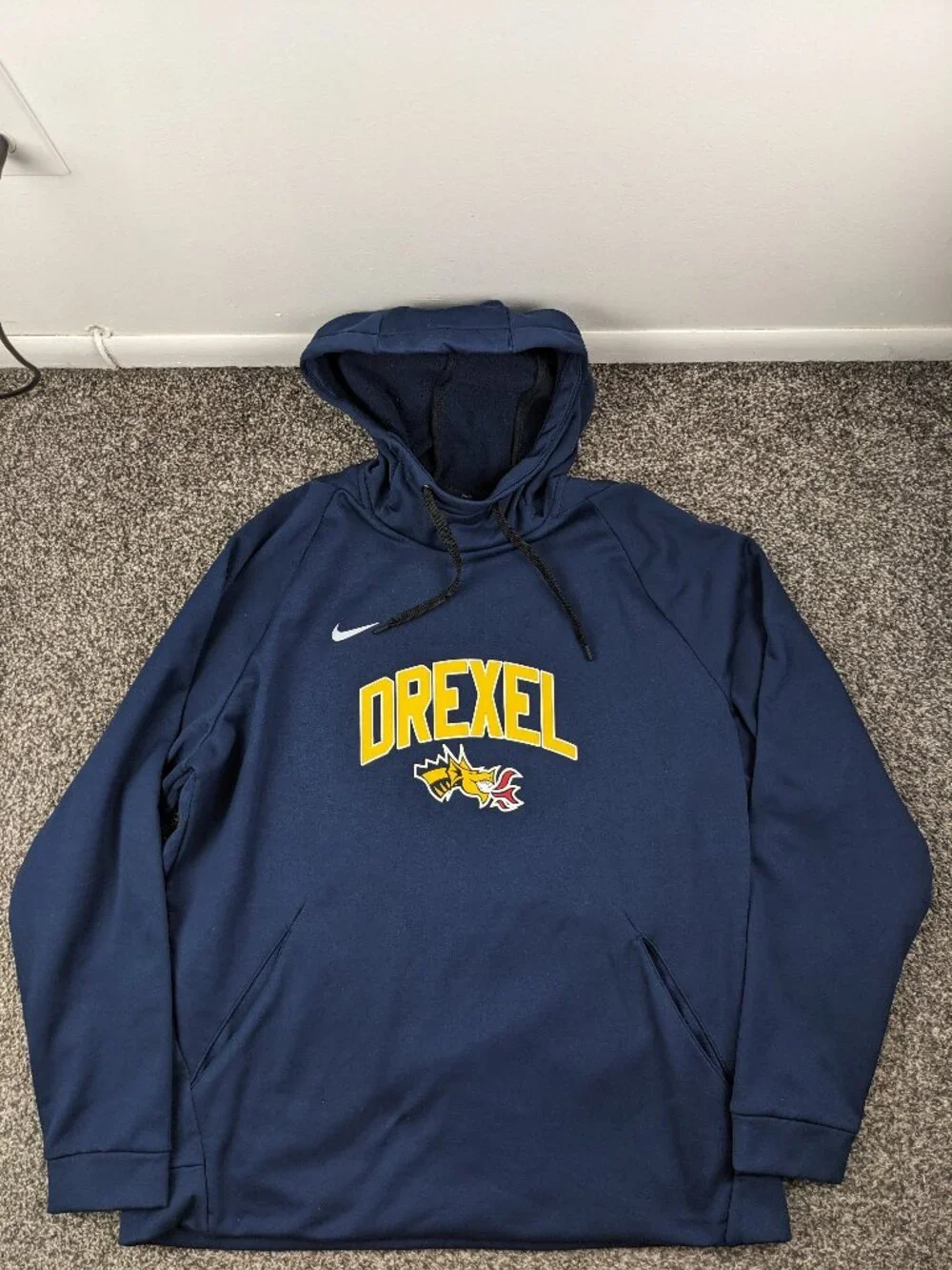 2024 Drexel Dragons Hoodie Nike Dri Fit Sweatshirt Fleece Lined Mens XL